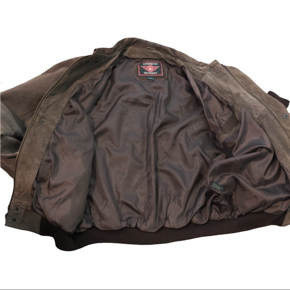Vintage Leather Bomber Jacket American Outpost Sm - Picture 8 of 9